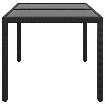 Stylish Poly Rattan Garden Table - 150x90 cm - Black