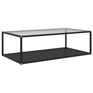 Stylish Transparent & Black Coffee Table - 120x60 cm