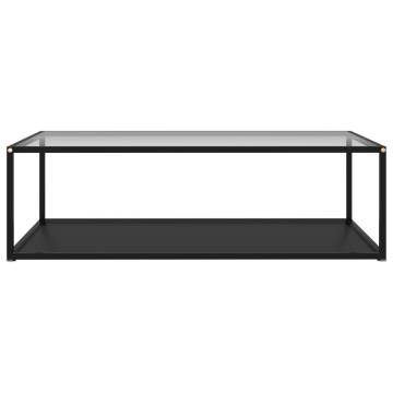 Stylish Transparent & Black Coffee Table - 120x60 cm