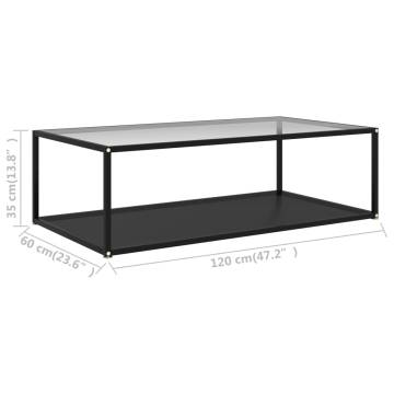 Stylish Transparent & Black Coffee Table - 120x60 cm