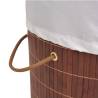 Bamboo Laundry Bin Round Brown - Stylish Storage Solution