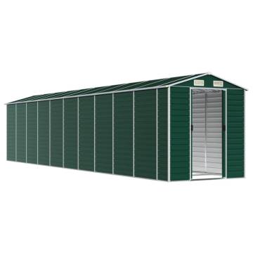 Garden Shed Green 191x895x198 cm Galvanised Steel - Hipomarket