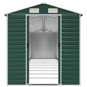 Garden Shed Green 191x895x198 cm Galvanised Steel - Hipomarket