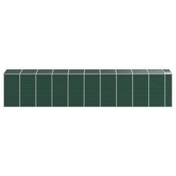 Garden Shed Green 191x895x198 cm Galvanised Steel - Hipomarket