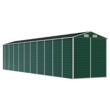 Garden Shed Green 191x895x198 cm Galvanised Steel - Hipomarket