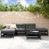 6 Piece Garden Lounge Set Black Solid Wood Pine Colour black pine Number of 6 