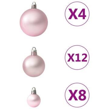 100 Piece Pink Christmas Ball Set - Beautiful Holiday Decor