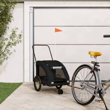 Pet Bike Trailer - Black Oxford Fabric & Iron | HipoMarket