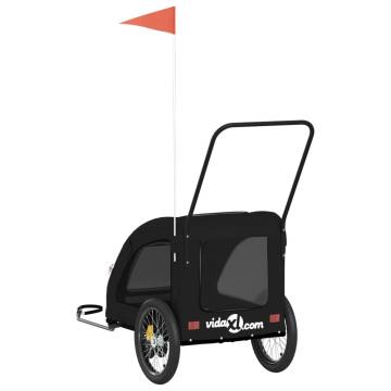 Pet Bike Trailer - Black Oxford Fabric & Iron | HipoMarket