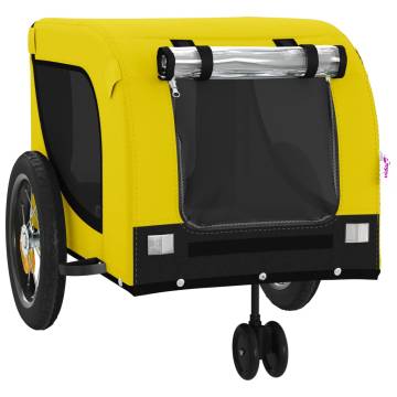 Pet Bike Trailer - Yellow & Black Oxford Fabric & Iron