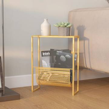 Magazine Rack Gold - Stylish Steel Organizer 35x15x45 cm