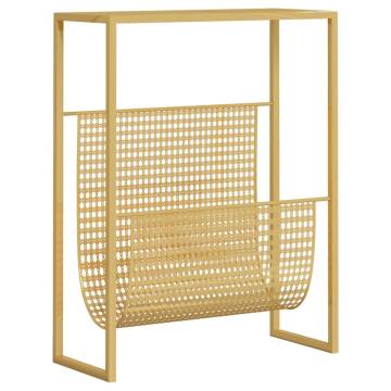 Magazine Rack Gold - Stylish Steel Organizer 35x15x45 cm