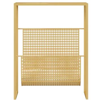 Magazine Rack Gold - Stylish Steel Organizer 35x15x45 cm