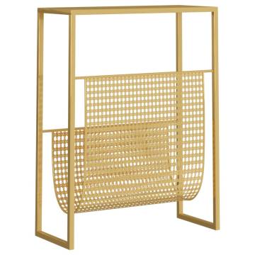 Magazine Rack Gold - Stylish Steel Organizer 35x15x45 cm