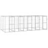 Outdoor Dog Kennel Galvanised Steel 12.1 m² Colour silver Size 550 x 220 x 180 cm Quantity in Package 1 With roof no 