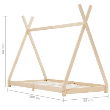 Kids Bed Frame Solid Pine Wood 90x200 cm | Stylish & Durable