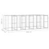 Outdoor Dog Kennel | Galvanised Steel 12.1 m² | Hipomarket