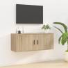 Wall Mounted TV Cabinet Sonoma Oak 100x34.5x40 cm Colour sonoma oak Quantity in Package 1 Height 40 cm Width 100 cm 