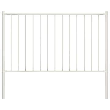 Durable White Powder-coated Steel Fence Panel with Posts - 1.7x1.25m