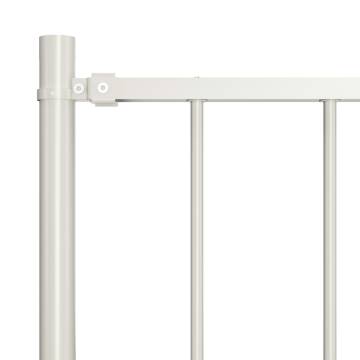 Durable White Powder-coated Steel Fence Panel with Posts - 1.7x1.25m