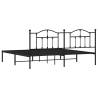 Metal Bed Frame with Headboard Black 200x200 cm - HipoMarket