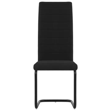 Cantilever Dining Chairs 2 pcs - Modern Black Fabric Set