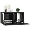 Hanging TV Cabinet High Gloss Black - Modern Design 60x30x30 cm