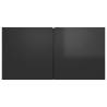 Hanging TV Cabinet High Gloss Black - Modern Design 60x30x30 cm