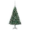 Artificial Pre-lit Christmas Tree with Ball Set Green 120 cm PVC Colour green and rose Size 120 x 60 cm Quantity in Package 1 Number of Branch Tips 