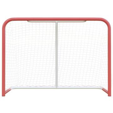 Hockey Goal with Net Red & White 153x60x118 cm - Durable Steel