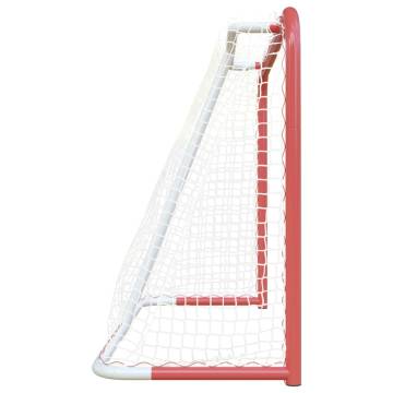 Hockey Goal with Net Red & White 153x60x118 cm - Durable Steel