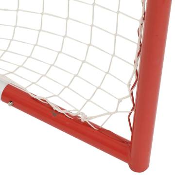 Hockey Goal with Net Red & White 153x60x118 cm - Durable Steel