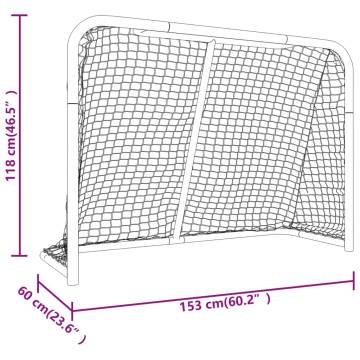 Hockey Goal with Net Red & White 153x60x118 cm - Durable Steel