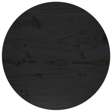 Table Top Black Ø50x2.5 cm Solid Wood Pine - Durable & Stylish