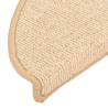 Cream Carpet Stair Treads - 15 Pcs | Non-Slip & Washable