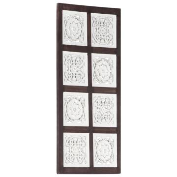 Elegant Hand-Carved Wall Panel - Brown & White 40x80 cm