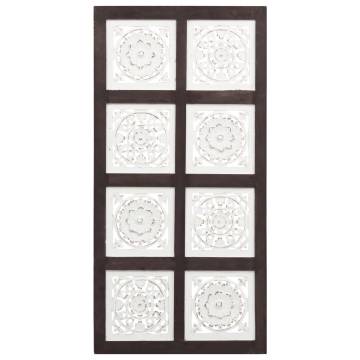 Elegant Hand-Carved Wall Panel - Brown & White 40x80 cm