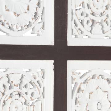 Elegant Hand-Carved Wall Panel - Brown & White 40x80 cm