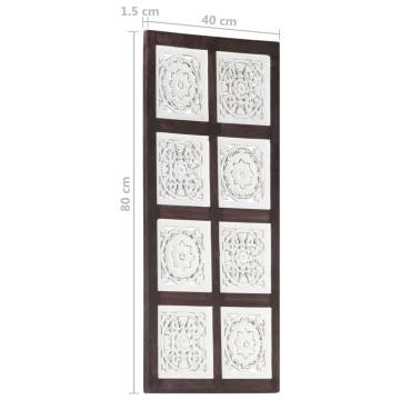 Elegant Hand-Carved Wall Panel - Brown & White 40x80 cm