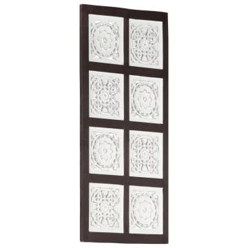 Elegant Hand-Carved Wall Panel - Brown & White 40x80 cm