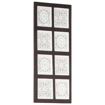 Elegant Hand-Carved Wall Panel - Brown & White 40x80 cm