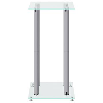 Silver Speaker Stands 2pcs - Durable Tempered Glass Design