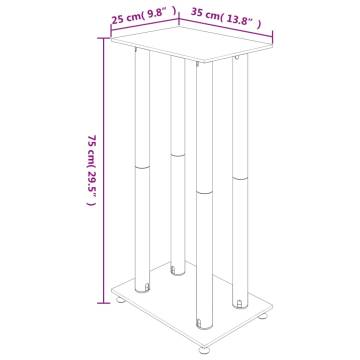 Silver Speaker Stands 2pcs - Durable Tempered Glass Design