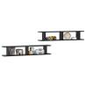 Stylish Black Wall Shelf Set - 105x18x20 cm | Hipo Market