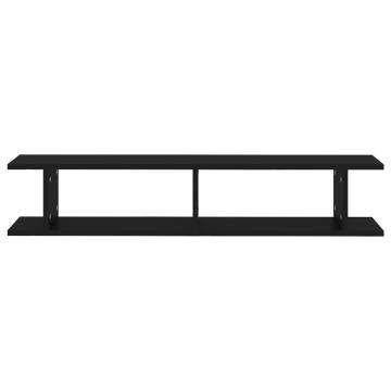 Stylish Black Wall Shelf Set - 105x18x20 cm | Hipo Market