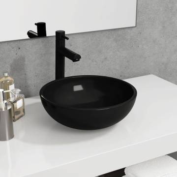 Stylish Basin Tempered Glass 35x12 cm Black - Hipomarket