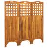 3-Panel Room Divider 121x2x120 cm Solid Acacia Wood Size 121 x 2 x 120 cm Number of 1 