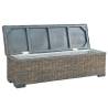 Stylish Grey Kubu Rattan Storage Box | 120 cm Solid Mango Wood