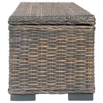 Stylish Grey Kubu Rattan Storage Box | 120 cm Solid Mango Wood