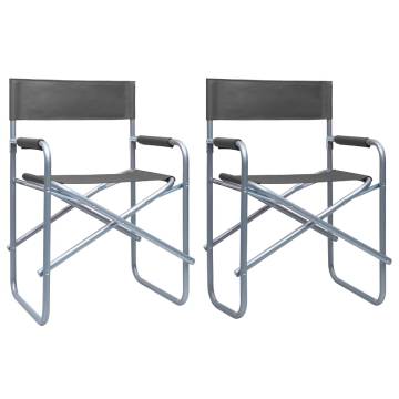 Director's Chairs 2 pcs - Steel Grey | Comfortable & Durable